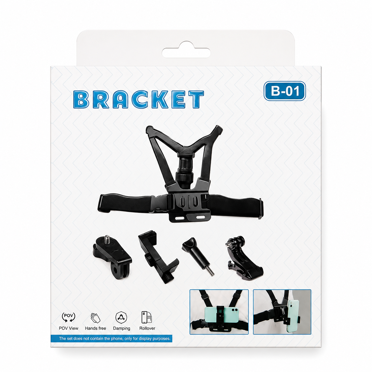 براکت نگهدارنده و هولدر گردنی موبایل و دوربین در قفسه سینه مدل B-01 (POV Chest Mount)